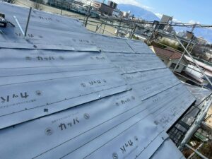 屋根防水シート施工 全景② 山梨県甲斐市 ペイントホームズ甲斐店